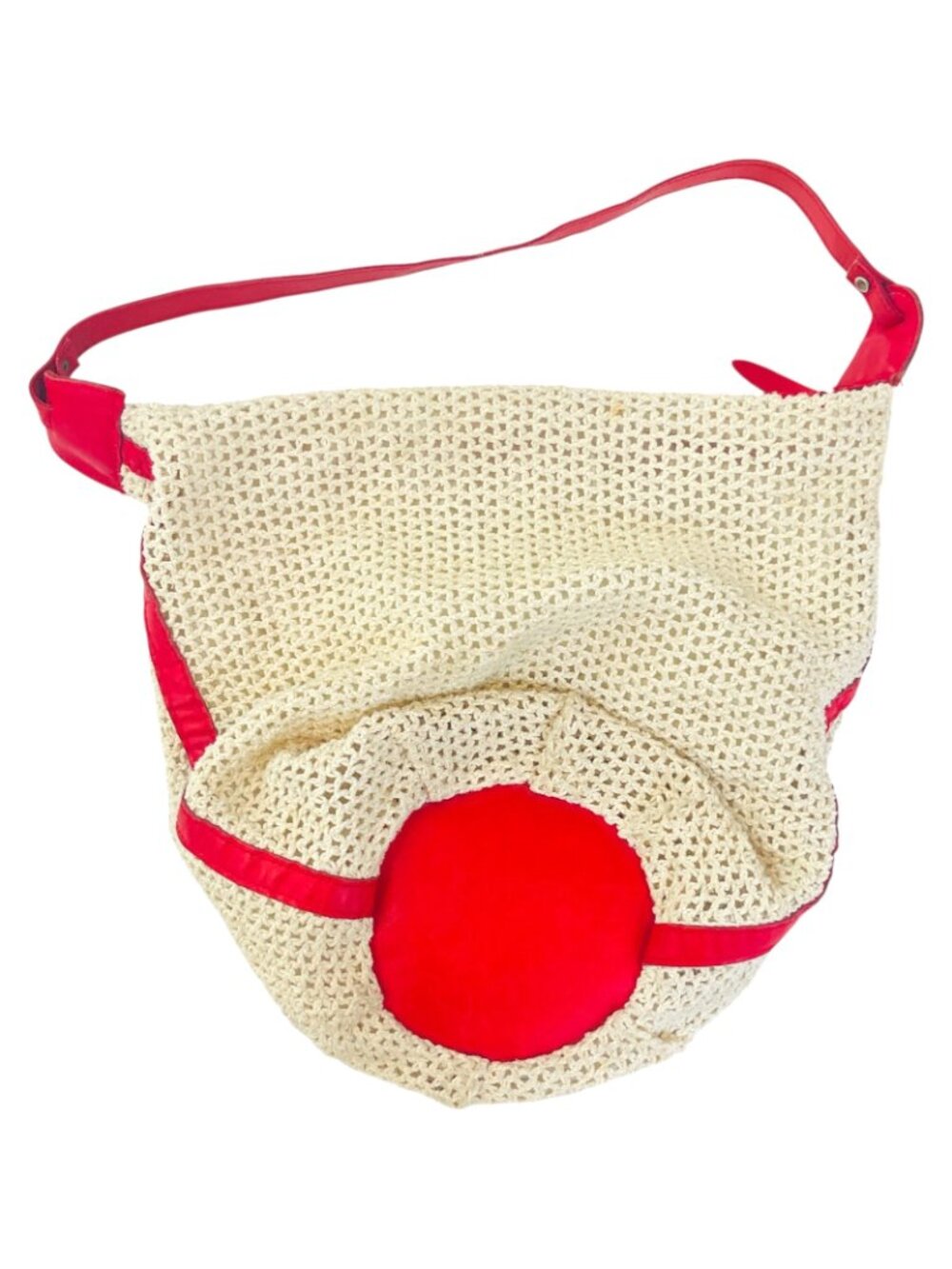 Robinson's California Beige with Red Accents Crochet Purse - Vintage EX - Picture 3 of 7